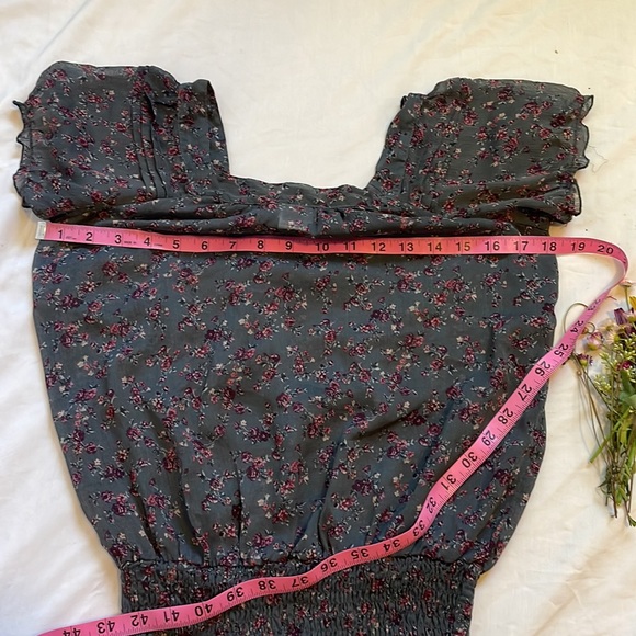 Retro Gray Petit Floral with Blouse size S - Picture 6 of 6